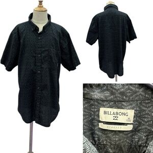 Billabong Boys Short Sleeve Button Up Shirt Black Printed Size XL